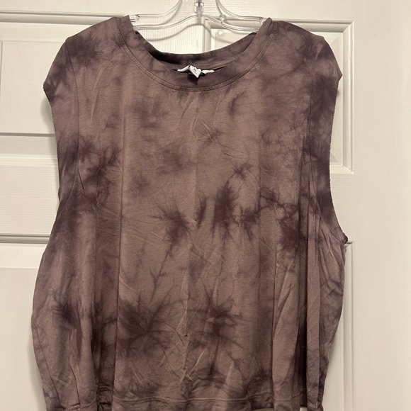 JoyLab Tie-Dye Cropped Muscle Tee - Brown - Picture 1 of 5